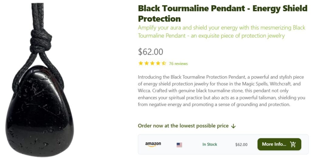Black Tourmaline Pendant