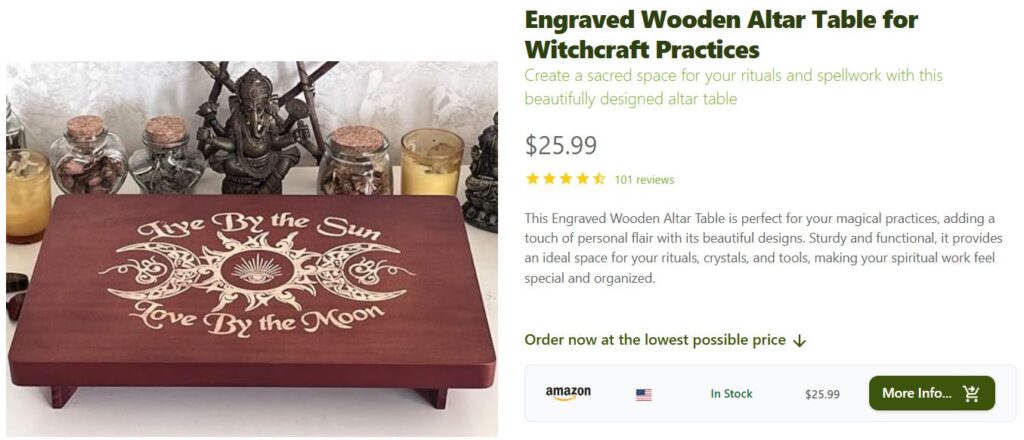EngravedWoodenAltarTable