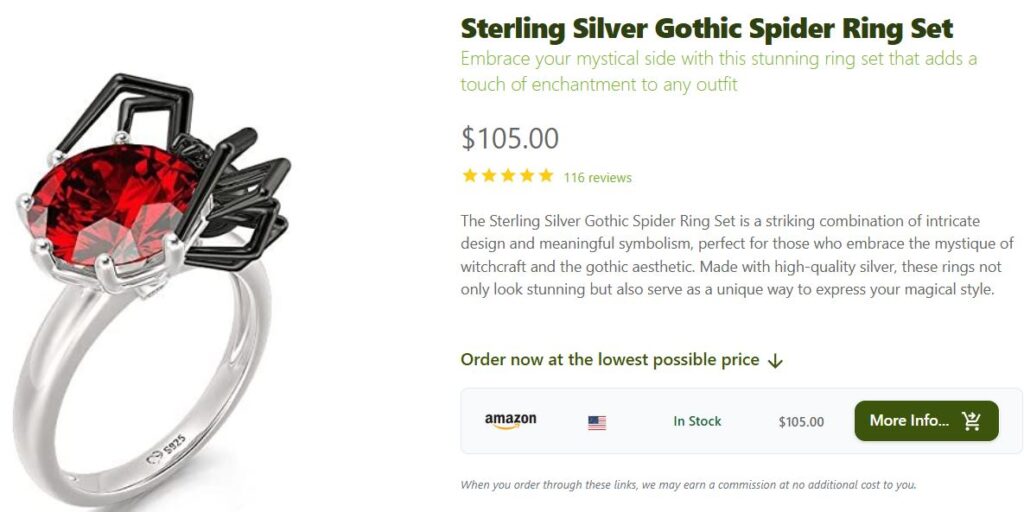 Gothic Spider Ring