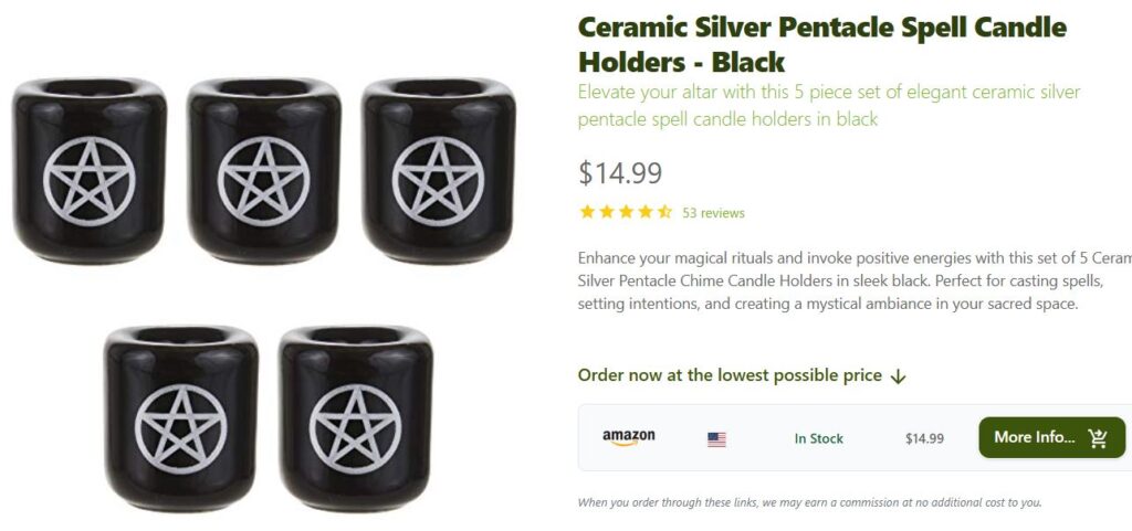 PentacleSpellCandleHolders
