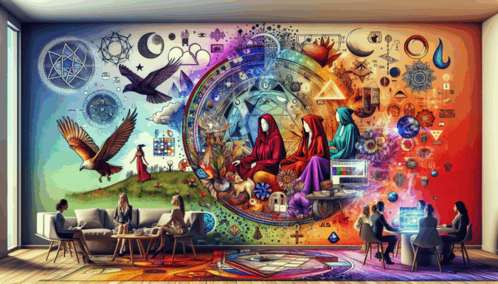 Wiccan symbols in modern fashion, home decor, and media, sparking spiritual dialogue.